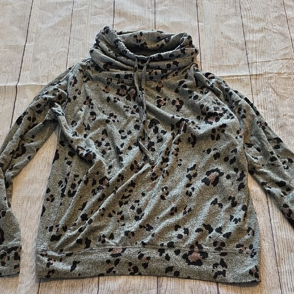 Maurices Cowl Neck Sweater with Animal Print
